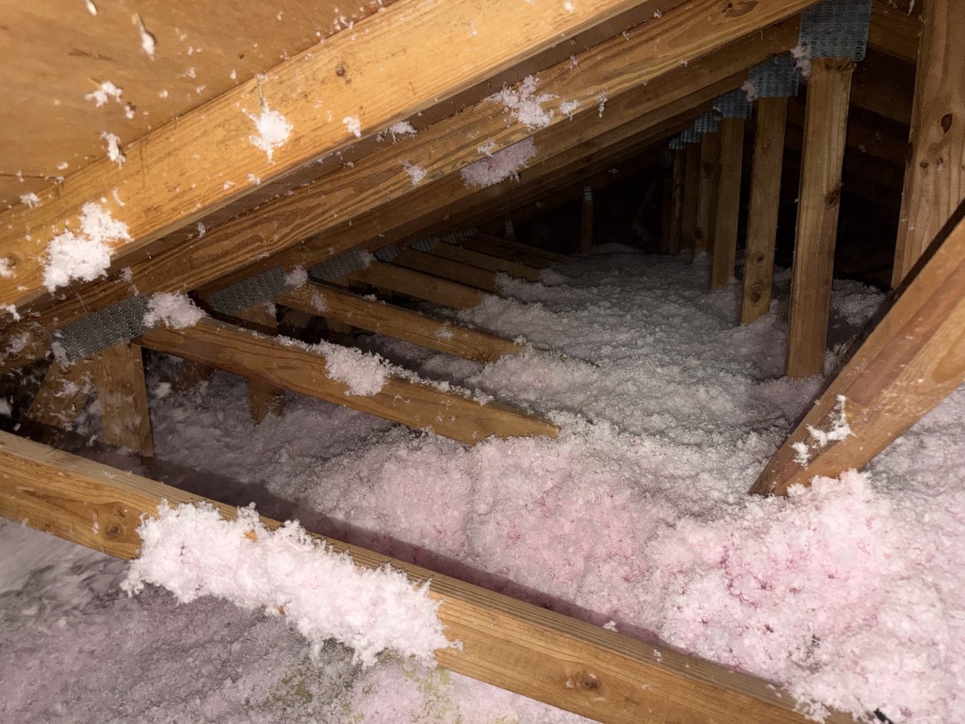 Blown-in attic insulation